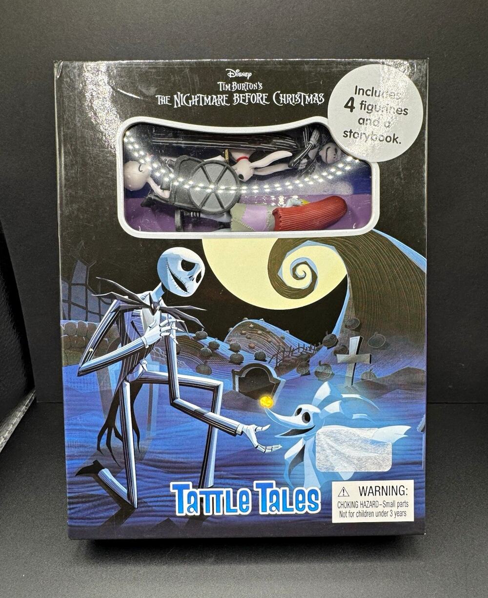 Disney Nightmare Before Christmas Tattle Tales Set w/ 4 Figurines & Storybook